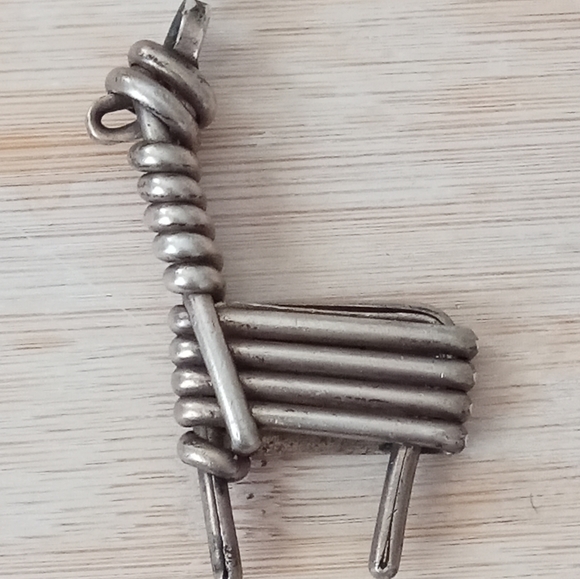 Vintage Sterling Silver Large Wire Wrapped Figural Pendant - Picture 5 of 7